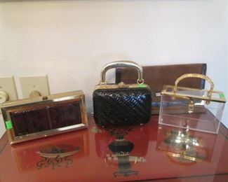 3-Stunning Vintage Purses, One on right is Lucite