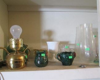 Vases + Brass Lamp