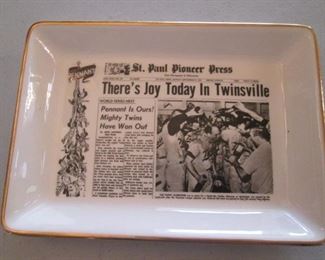 Commemorative World Series Minnesota Twins Dish