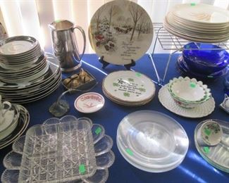 Decorative Plates, including Cobalt Blue Pieces