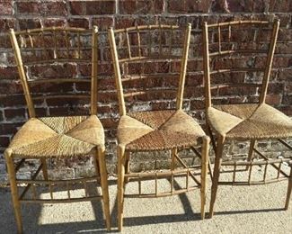tbs antique gold and straw chairs