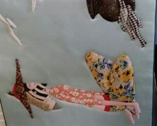 tbs Asian padded silk wall art