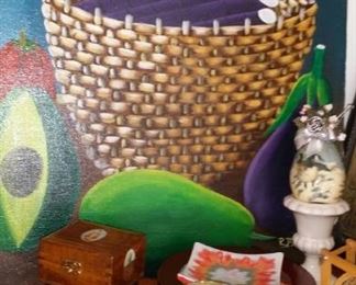 tbs avocado and basket oil painting