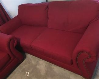 Red Sofa w/Nailhead Trim