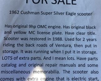1962 Cushman Super Silver Eagle Scooter