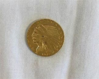 1911 US Indian Head Gold Quarter Eagle Coin https://ctbids.com/#!/description/share/263175