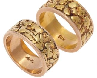 Collection of Two 14k Nugget Rings