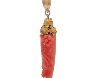 Victorian Coral, 14k Necklace