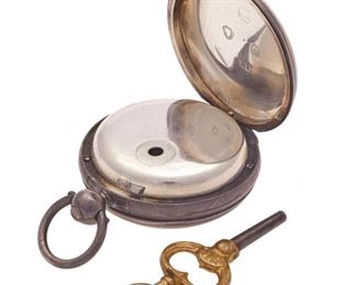 Miniature English Pocket Watch with Key