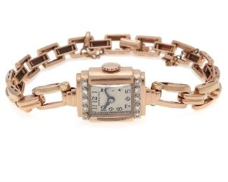 Ladies Hamilton Diamond, 14k Rose Gold Wristwatch