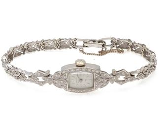 Ladies Hamilton Diamond, 14k White Gold Wristwatch