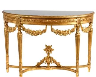 Louis XVI Style Gilt Console Table