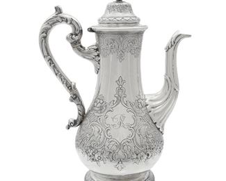 Scottish Victorian Sterling Silver Coffee Pot