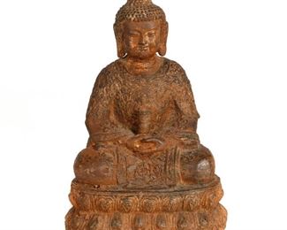Chinese Cast Iron Buddha, Late Ming Dynasty