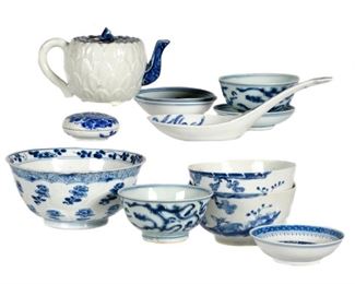 Group of Underglaze Blue Porcelains, Qing dynasty