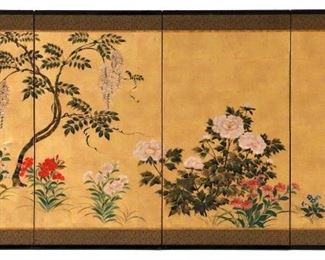 Japanese FourPanel Screen, Edo Period