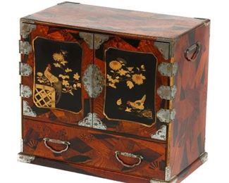Japanese Lacquered Wood Tansu, Meiji Period