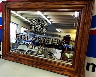 Vintage Erlanger Beer Advertising Mirror