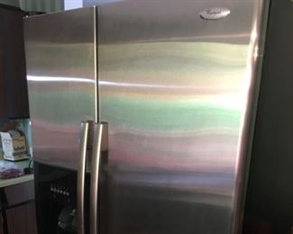 Beautiful Side-by-Side Whirlpool Refrigerator/Freezer-Water and Ice Dispenser