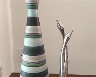 Italian MCM Ceramic Vase and Pair of Stylized Geese?