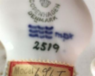 Royal Copenhagen Logo Similar on Owl, Seals, and Cow Ceramics