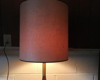 Mid-Century Modern Teak? and Stainless Base Lamp