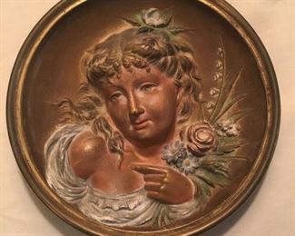 Dated 1810--Cast Metal, Wall-Hanger, Painted Plate
