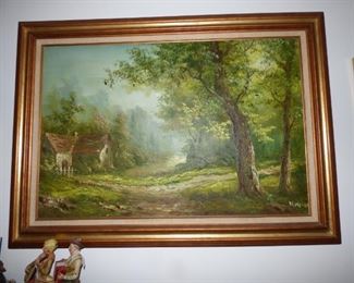 Original Oil on Canvas Pastoral Scene