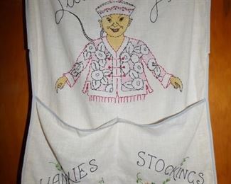 Vintage hand embroidered laundry sorter