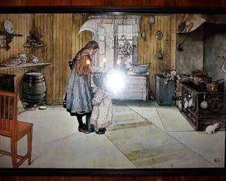 Antique print of early 20th C. kitchen