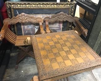 Vintage Florentine game table and chairs