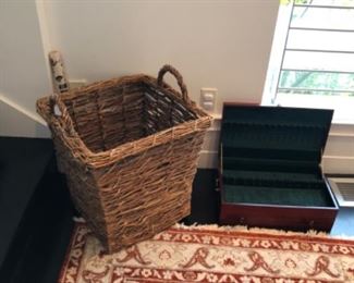 One of several great baskets, shown with silver storage box