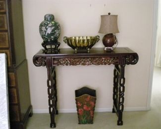 Carved wood Asian design table