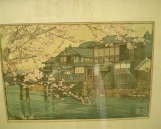 Hiroshi Yoshida Woodblock print in beautiful frame