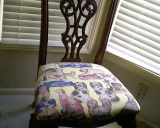 Nice chair with dog fabric