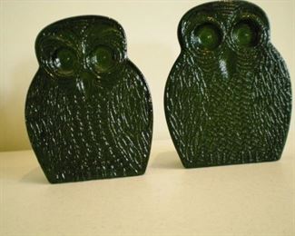 Blanko retro owl bookends