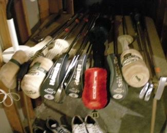 Cobra, Callaway, Big Bertha, clubs for men and women. Also, some antique clubs!