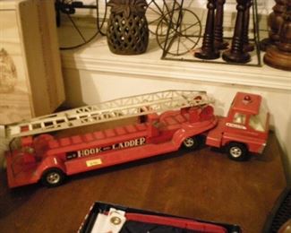 Antique hook and ladder truck by Structo
