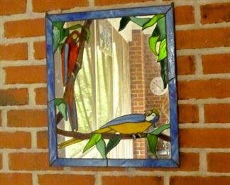 cute handmade stained glass framed mirror