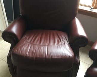 Hancock leather recliner -matches sofa