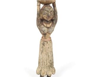  Carved and Polychromed Wood Figurine