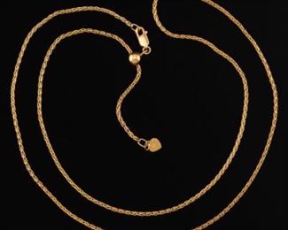  Italian Gold Wheat Necklace 
