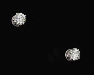  Pair of Diamond Stud Earrings 