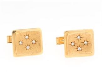  Pair of Gold and Diamond Cufflinks 