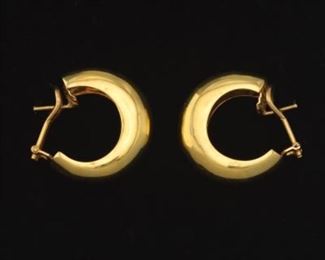  Pair of Gold Hoop Earrings 