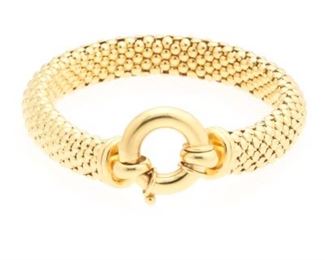 14k Yellow Gold Bracelet with Toggle Clasp
