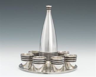 A Russian Silver Cordial Set, Soviet Era