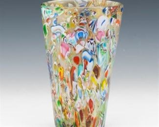 An Italian Murano Millefiori Glass Vase