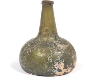 Antique Roman Green Glass Bottle 