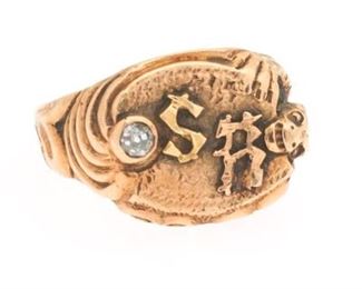 Art Deco Gold and Diamond Initials 